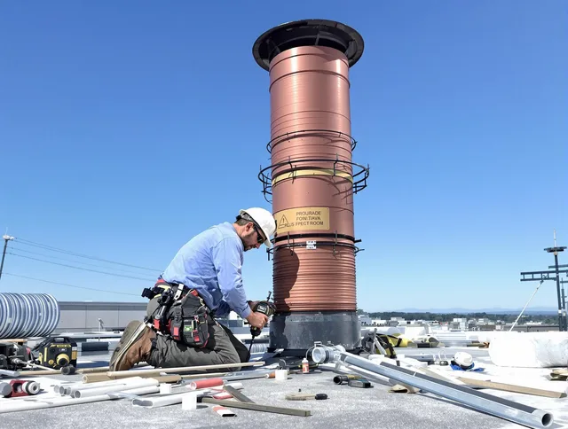 Installed chimney liner by Abington Chimney Sweep in Abington, MA