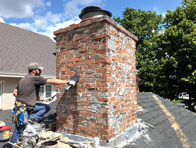 Completed chimney rebuild by Abington Chimney Sweep in Abington, MA