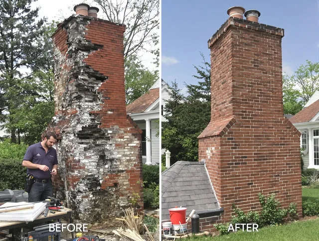 Abington Chimney Sweep performing a full chimney restoration in Abington, MA