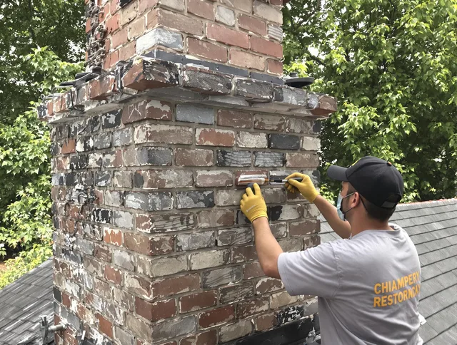 In-progress chimney restoration by Abington Chimney Sweep in Abington, MA