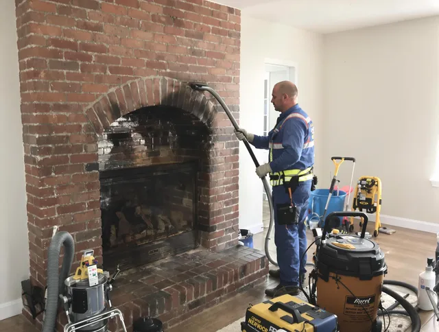Abington Chimney Sweep expert performing detailed chimney sweep in Abington, MA