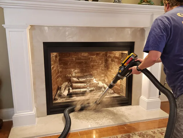 Fireplace cleaning performed by Abington Chimney Sweep in Abington, MA