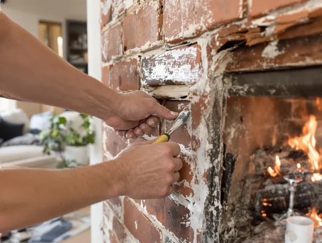 Routine fireplace repair by Abington Chimney Sweep in Abington, MA