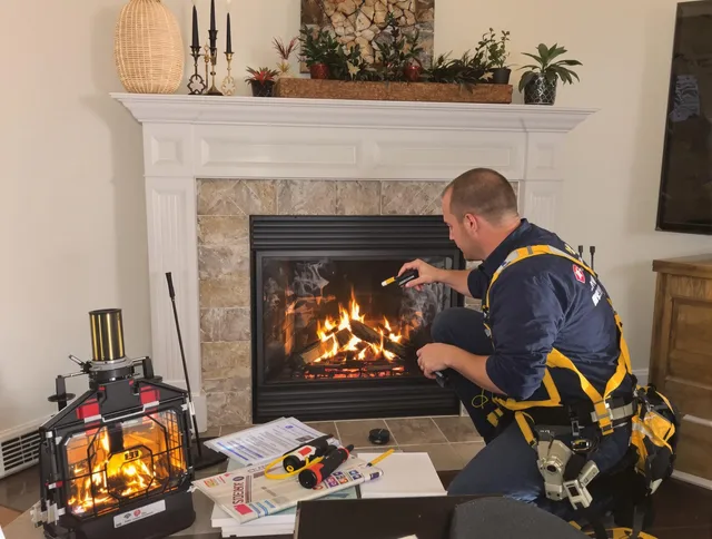 Safety-focused fireplace inspection by Abington Chimney Sweep in Abington, MA