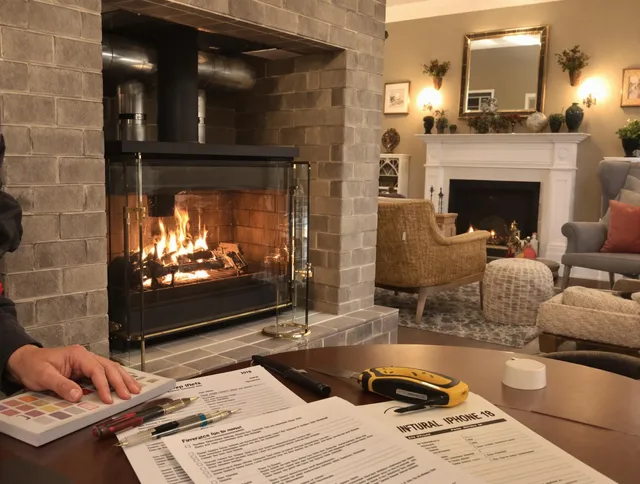 Abington Chimney Sweep verifying fireplace safety measures in Abington, MA